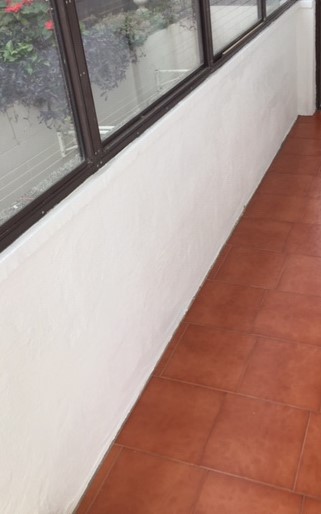 After waterproofing and finishes of wall with windows