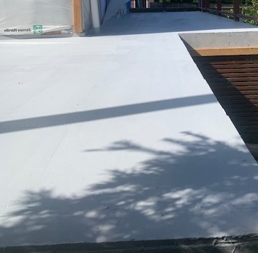 Rooftop after installation of waterproofing