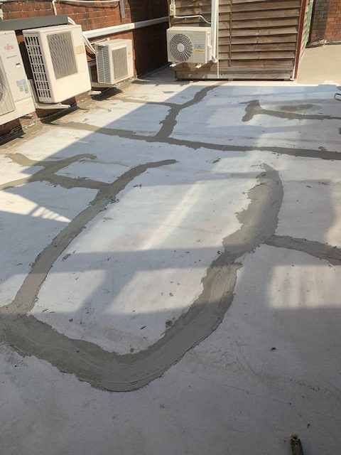 Rooftop raw concrete before waterproofing