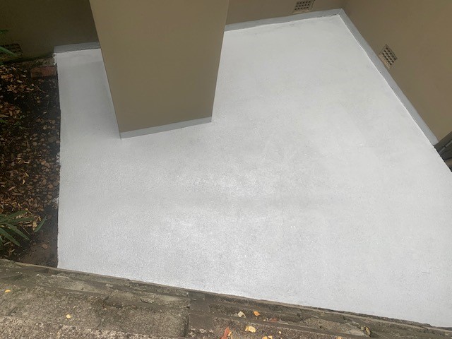 Installation of waterproofing membrane for outdoor concrete floor